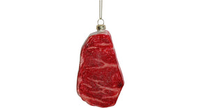 Ornament meat glass red 12cm