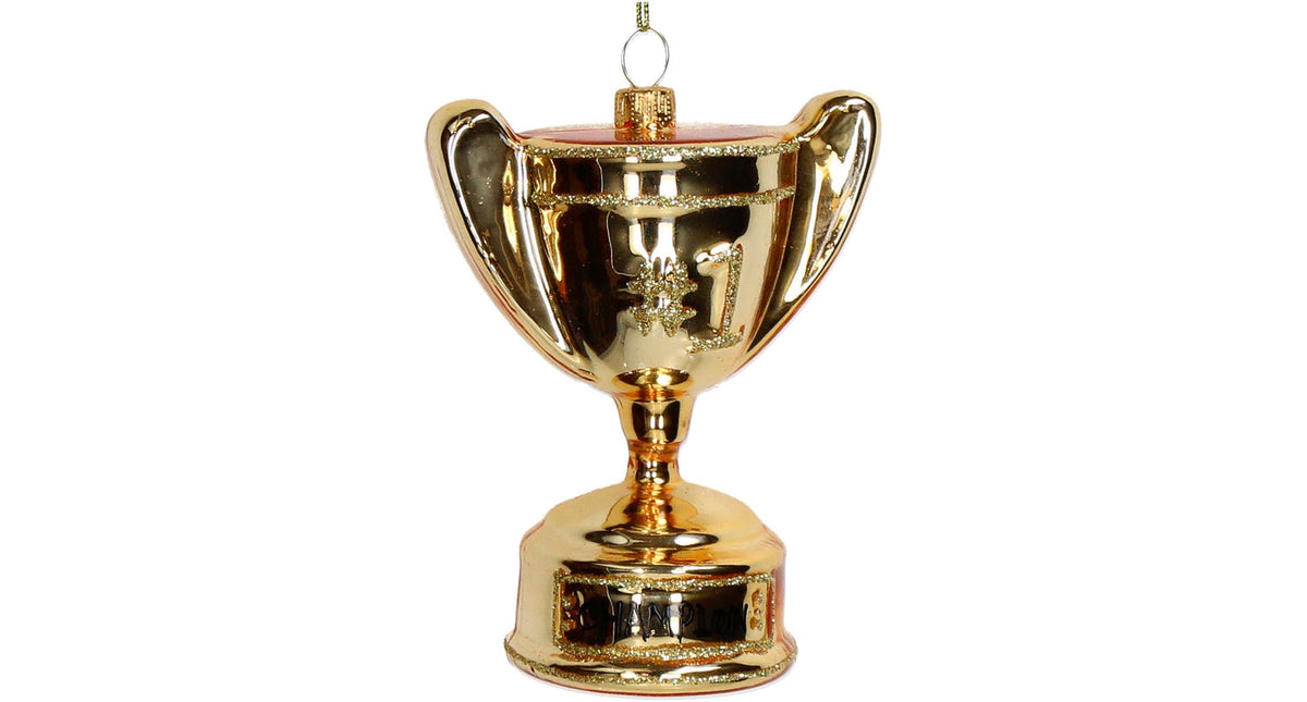 Ornament champions cup glass gold 10.4cm