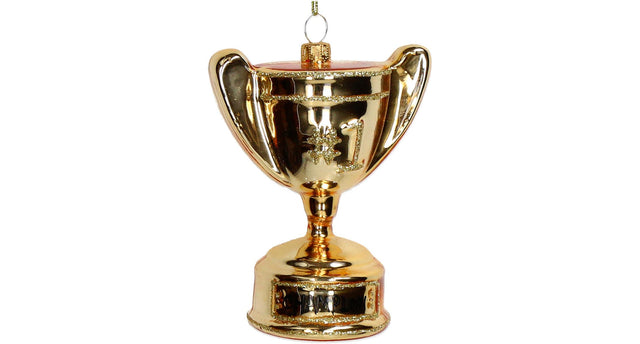 Ornament champions cup glass gold 10.4cm
