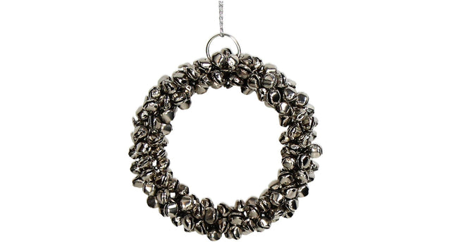 Ornament bells wreath metal silver 9cm
