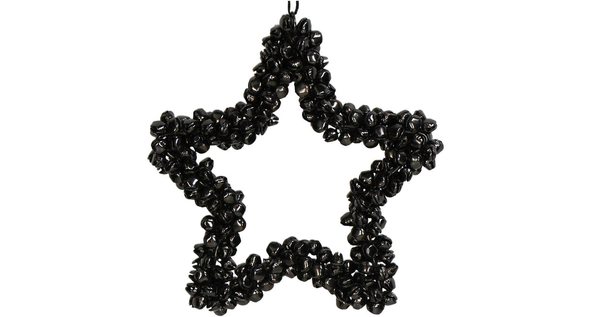 Ornament bells star metal anthracite 14cm