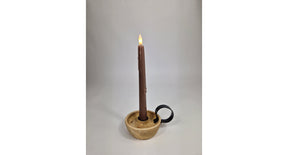 Led dinerkaars druip 24cm taupe set 2 (excl. 2xaaa)