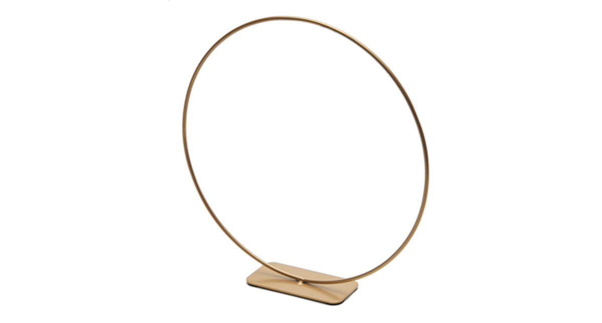 Metal ring on base 25cm gold