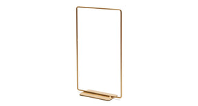 Metal rectangle on base 15x25cm gold