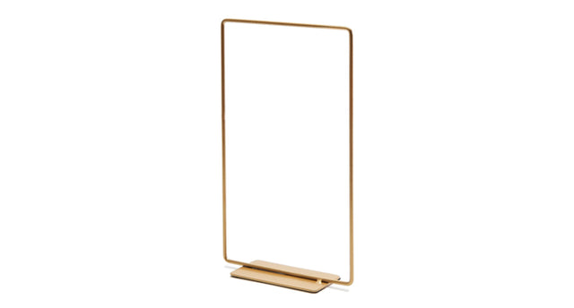 Metal rectangle on base 15x25cm gold