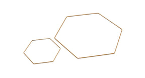 Metal hexagon 40cm gold
