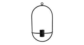 Metal wall candle holder 12x20cm black