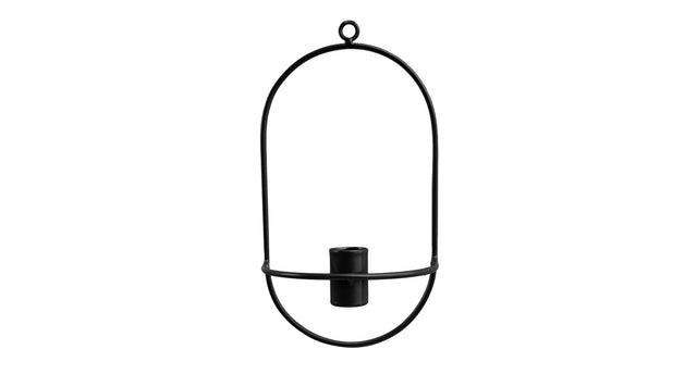 Metal wall candle holder 12x20cm black