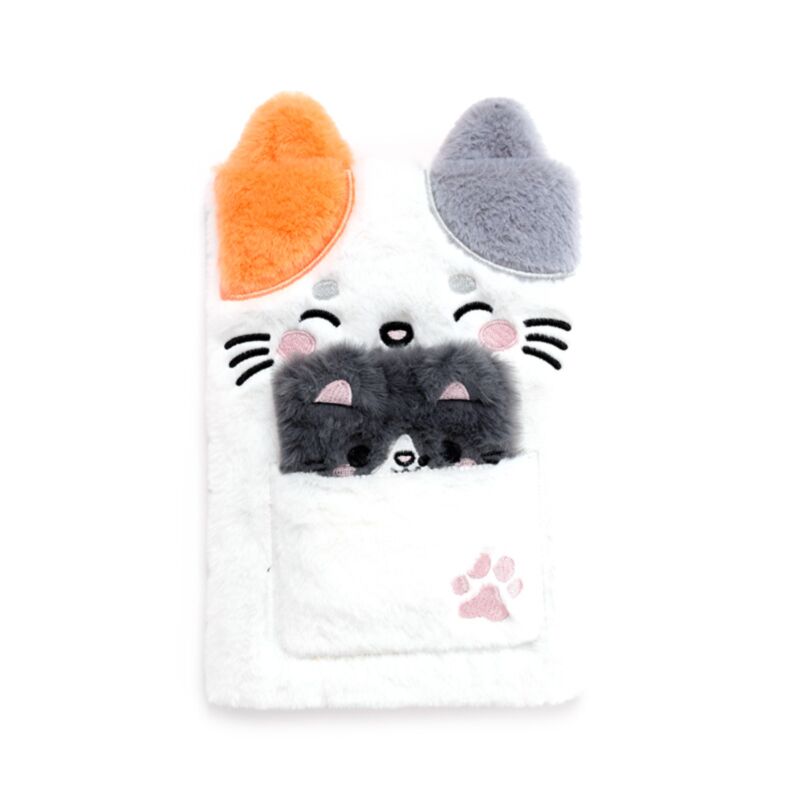 Adoramals Lola die Katze Plüsch-Notizbuchtasche