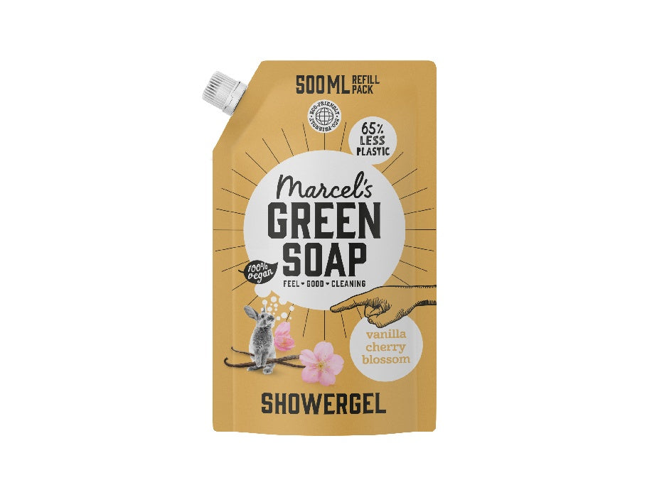 Marcels grüner Seifenschudengel - Vanille -Kirschblüte - Nachfüllung - 500 ml
