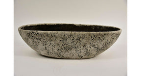 Schaal lava ovaal l 55x19x16,5cm steengrijs