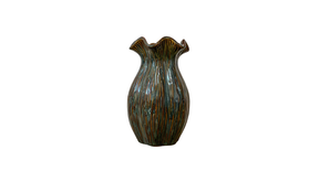 Vaas ''loire'' keramiek d15,5 h25cm dark green