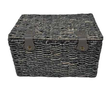 Bäckerkorb blaugrau groß 47x31x28 mit Deckel