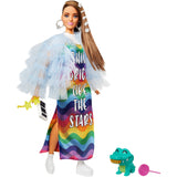 Mattel Extra Doll #9 Blue Ruffled Jacke mit Haustier Croco