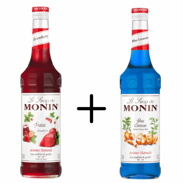 Moninsirup Erdbeerfraise + Blue Curaçao