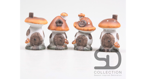 Paddenstoel huisje 4 assortie h11 cm aardewerk