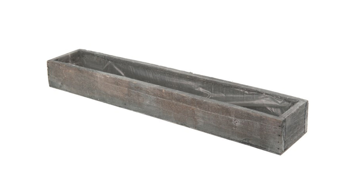 Houten tray 50x9x6cm dark grey wash