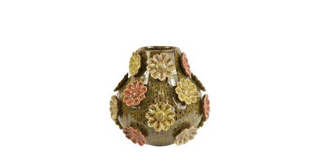 Vaas flowers d32 h30cm groen multikleur