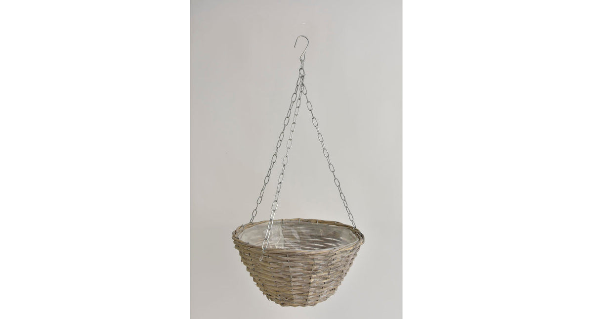 Hanging basket riet grey wash d32 h17cm