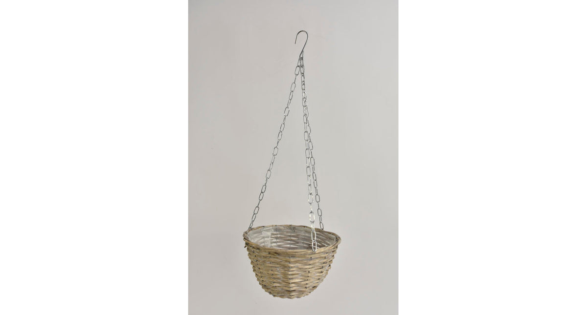 Hanging basket riet grey wash d24 h14cm