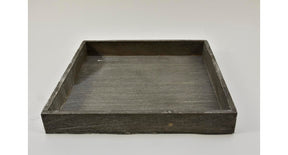 Houten tray vierkant grey-wash 30x30x4cm