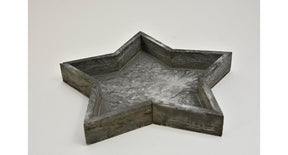 Houten tray ster grey-wash 25x25x3cm