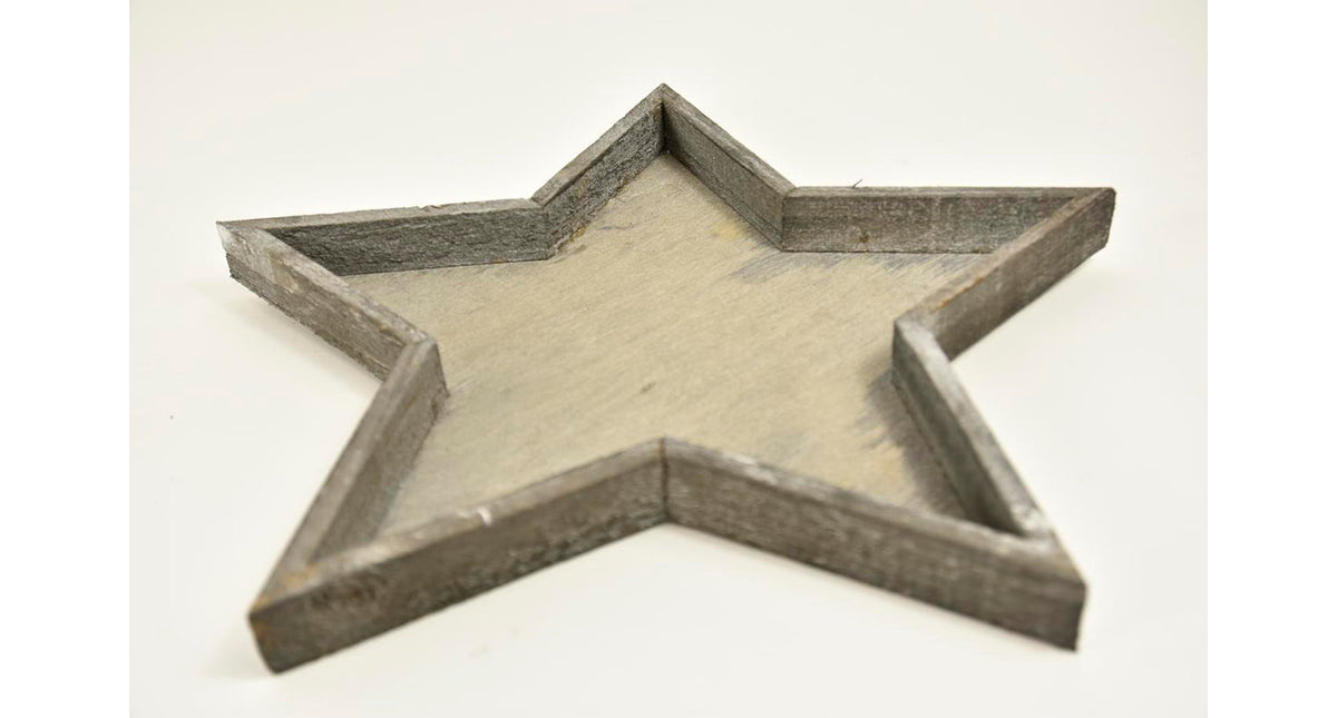 Houten tray ster grey-wash 40x40x3cm