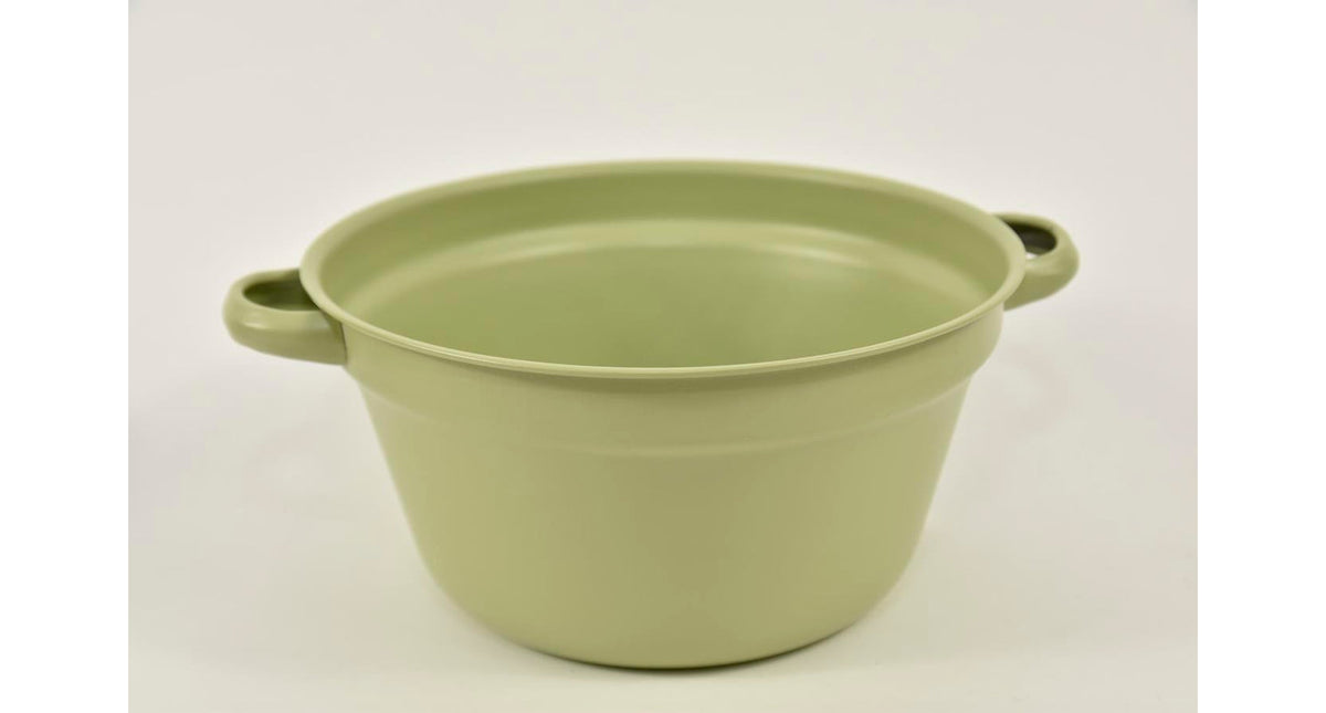 Zinken teil met handvaten pastelgroen d21 h11cm
