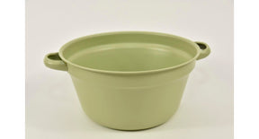 Zinken teil met handvaten pastelgroen d21 h11cm