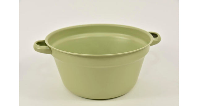 Zinken teil met handvaten pastelgroen d21 h11cm