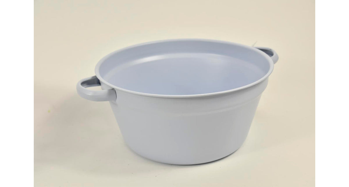 Zinken teil met handvaten pastelblauw d25 h12cm