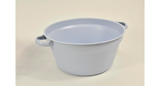 Zinken teil met handvaten pastelblauw d25 h12cm