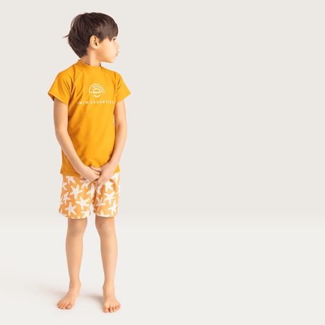 Seestern | Orangefarbene UV-Badehose für Jungen