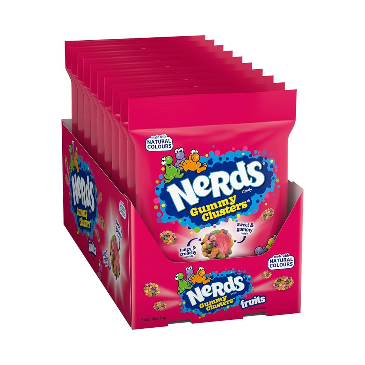 Nerds Fruchtgummi-Cluster-Beutel (10x113 Gramm) (Kugel)