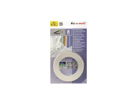 Fix-o-moll Zugluftleiste V-Profil 10x10mm - 10m - Weiß