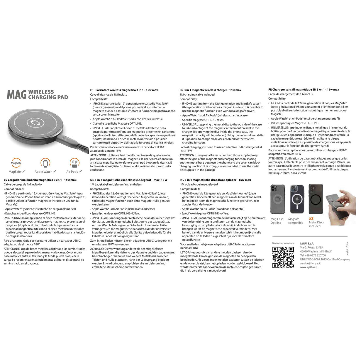 Optiline Mag, 3-in-1 magnetisches kabelloses Ladegerät
