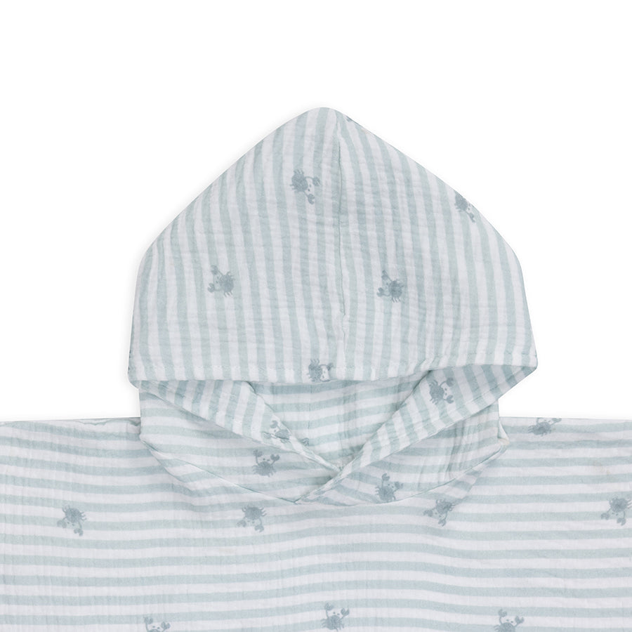 mürrisch | weißgrüner hydrophiler Strandponcho 52 x 52 cm
