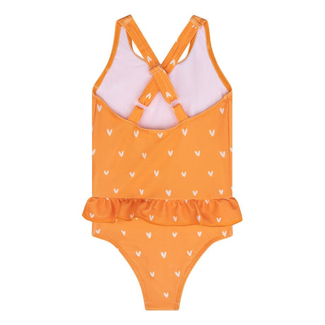 Orangenkuss | Orangefarbener UV-Badeanzug für Mädchen