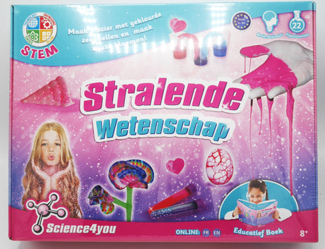 Science 4, Ihr leuchtendes Wissenschaftsset mit farbigen Blasen und Salzblumen.
