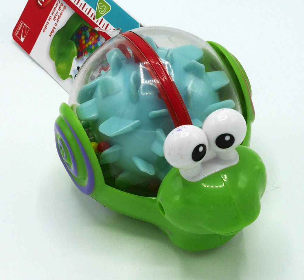 Schieben Sie die Schnecke, schieben Sie die Schnecke nach vorne und die Kugeln bewegen sich und machen ein schönes Geräusch.