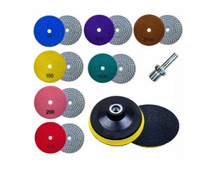 Stenen polijstset 8w1; 100mm + brasem