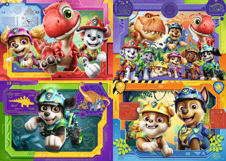 Ravensburger puzzelset paw patrol 3 dino movie - 4 puzzels van 12, 16, 20 en 24 stukjes