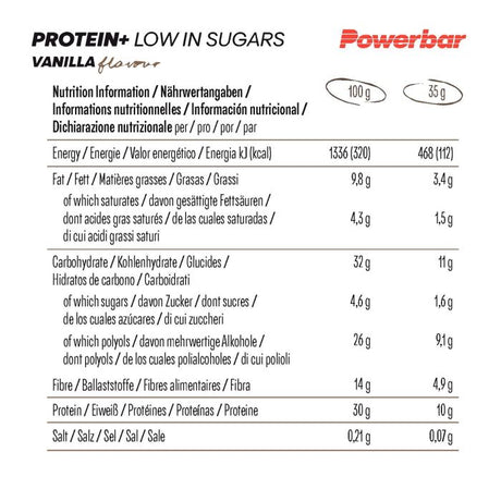 Powerbar Protein+ zuckerarm (30 x 35gr) – Vanille