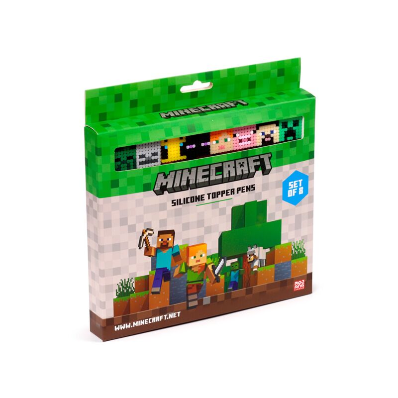 8-teiliger feiner Minecraft-Schreibstift mit Silikonoberteil