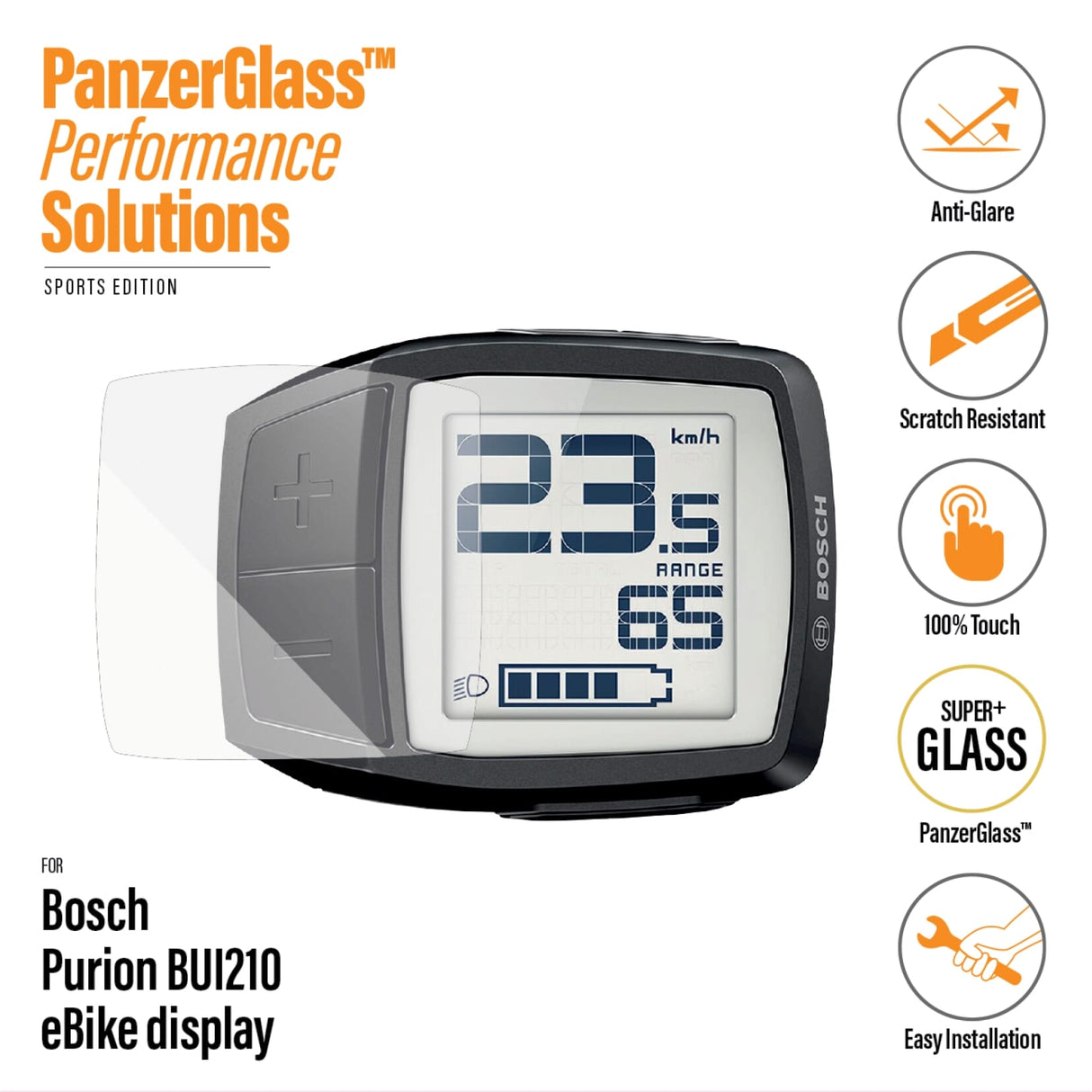 Panzerglas Displayschutzfolie Bosch Intuvia Bui 210 Antireflexion