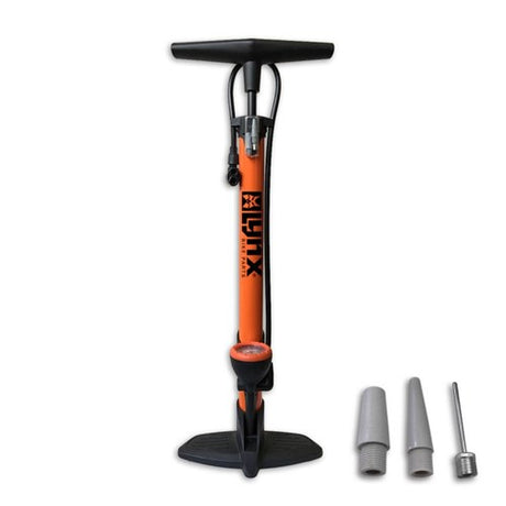 Fahrradpumpe mit Manometer 6 bar Orange