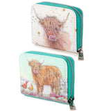 Jan Pashley Highland Coo Cow Rundes Portemonnaie mit Reißverschluss – Klein