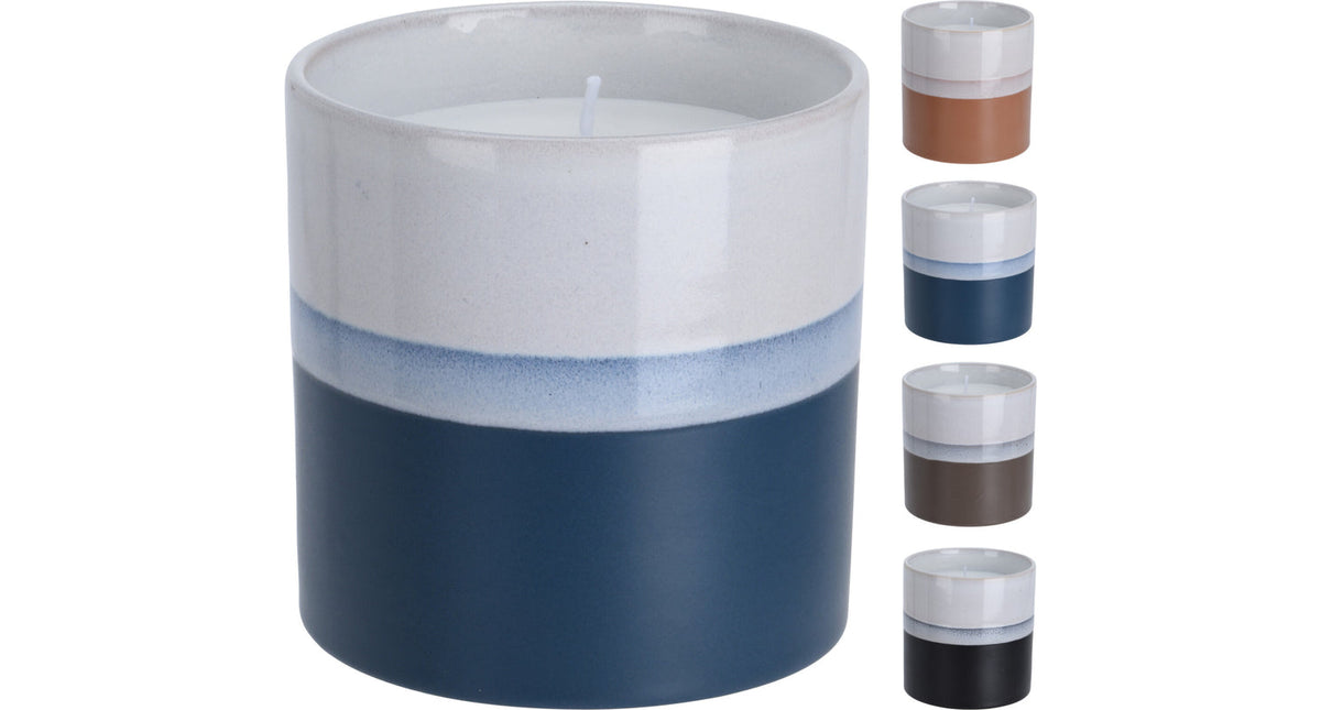 Kaars in pot d10 h10cm 4 kleuren assortie
