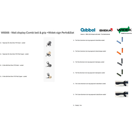 Qibbel Widek Wandpräsentationshalterung, Glockengriff, Platte, perforierte Lamelle