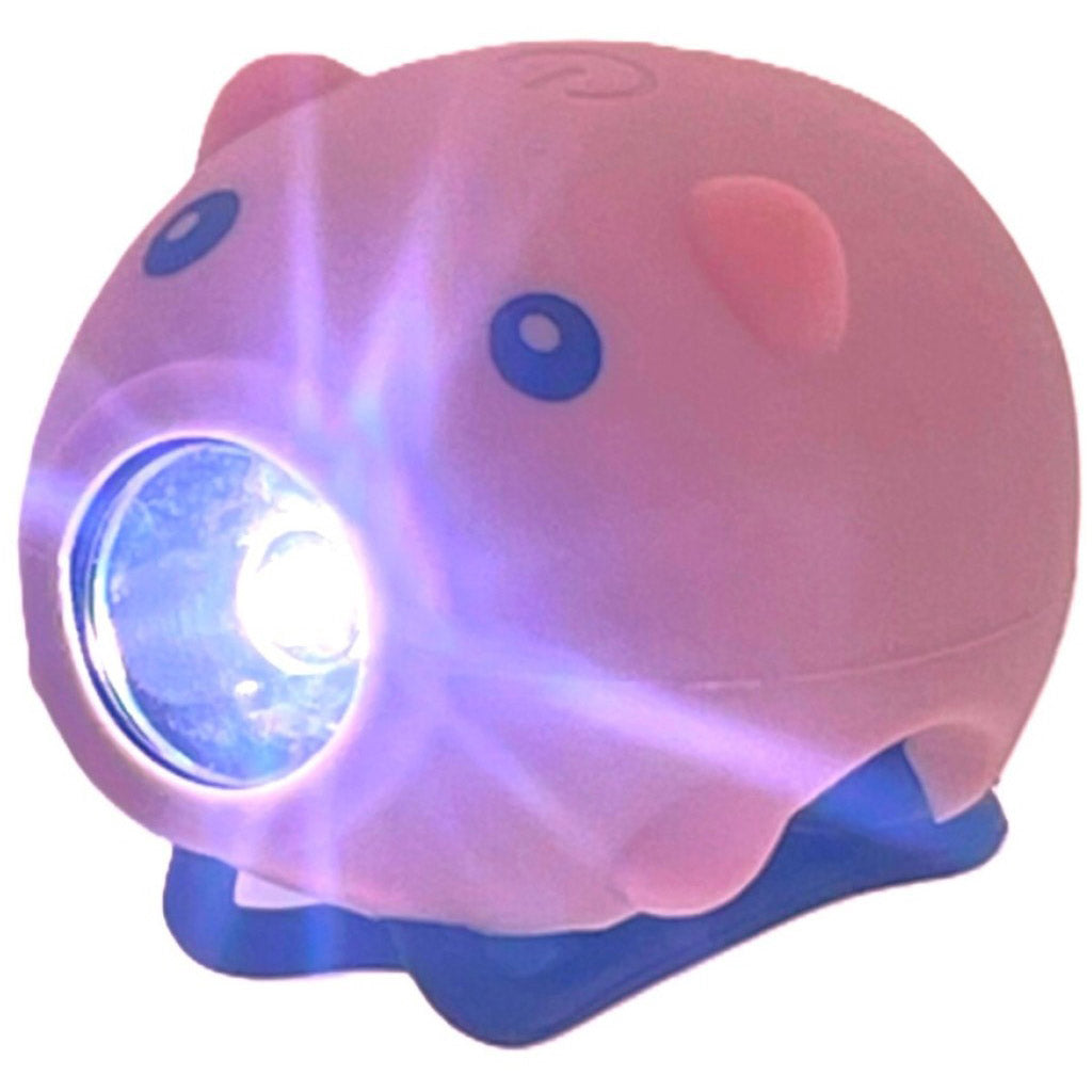 Pexkids Fahrradhupe Schwein mit LED-Lampe USB rosa